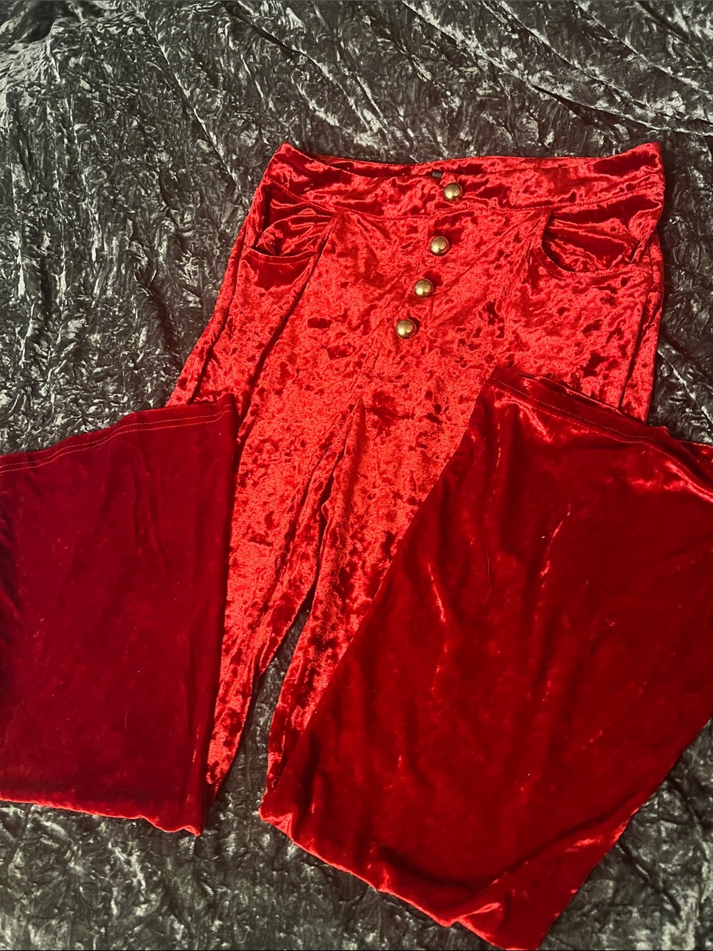 NWOT Crushed Red Velvet Pants